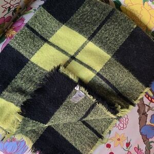 Plaid Black and Yellow Scarf